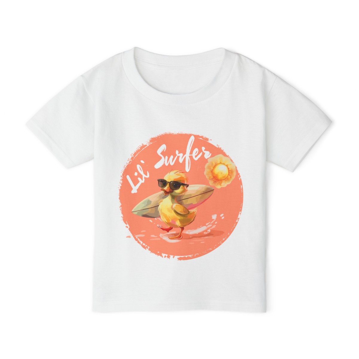 Lil' Surfer Duck Tee: Eco-Friendly Fun for Your Little Beach Bum! - Image 2
