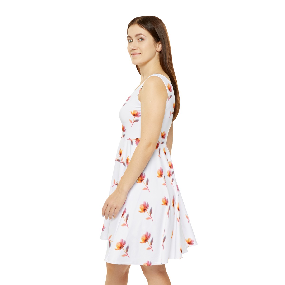 Blooming Rose: Watercolor Skater Dress