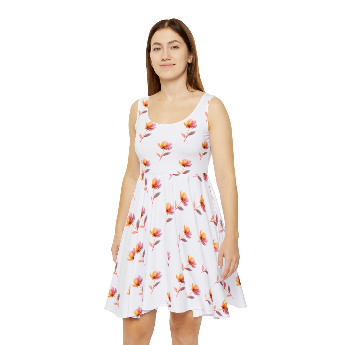 Blooming Rose: Watercolor Skater Dress - Image 2
