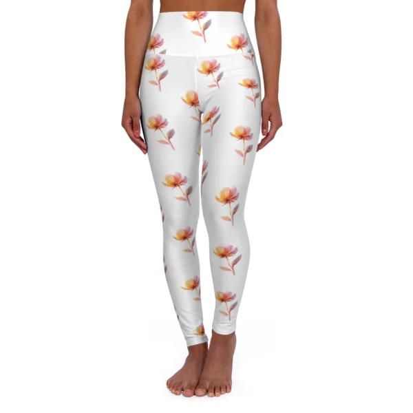 Blooming Rose: Watercolor Yoga Leggings