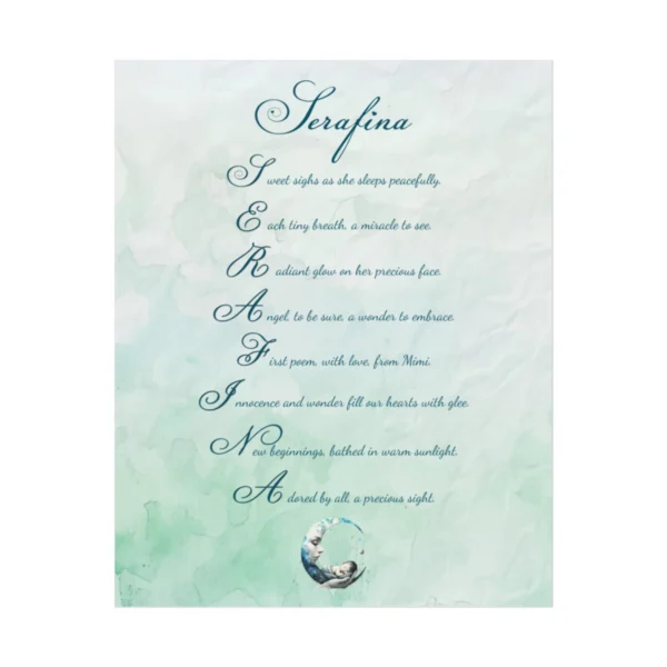 Serafina Acrostic Rolled Poster
