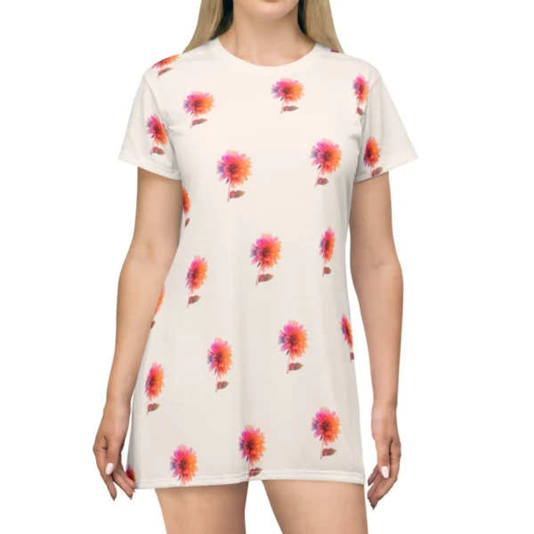 Blooming Dahlia: T-shirt Dress