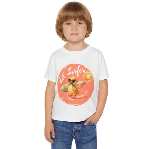 Lil' Surfer Duck Tee: Eco-Friendly Fun for Your Little Beach Bum!
