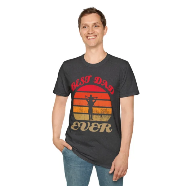 Sunset Glow: Celebrating Dad the Retro Way Softstyle T-Shirt