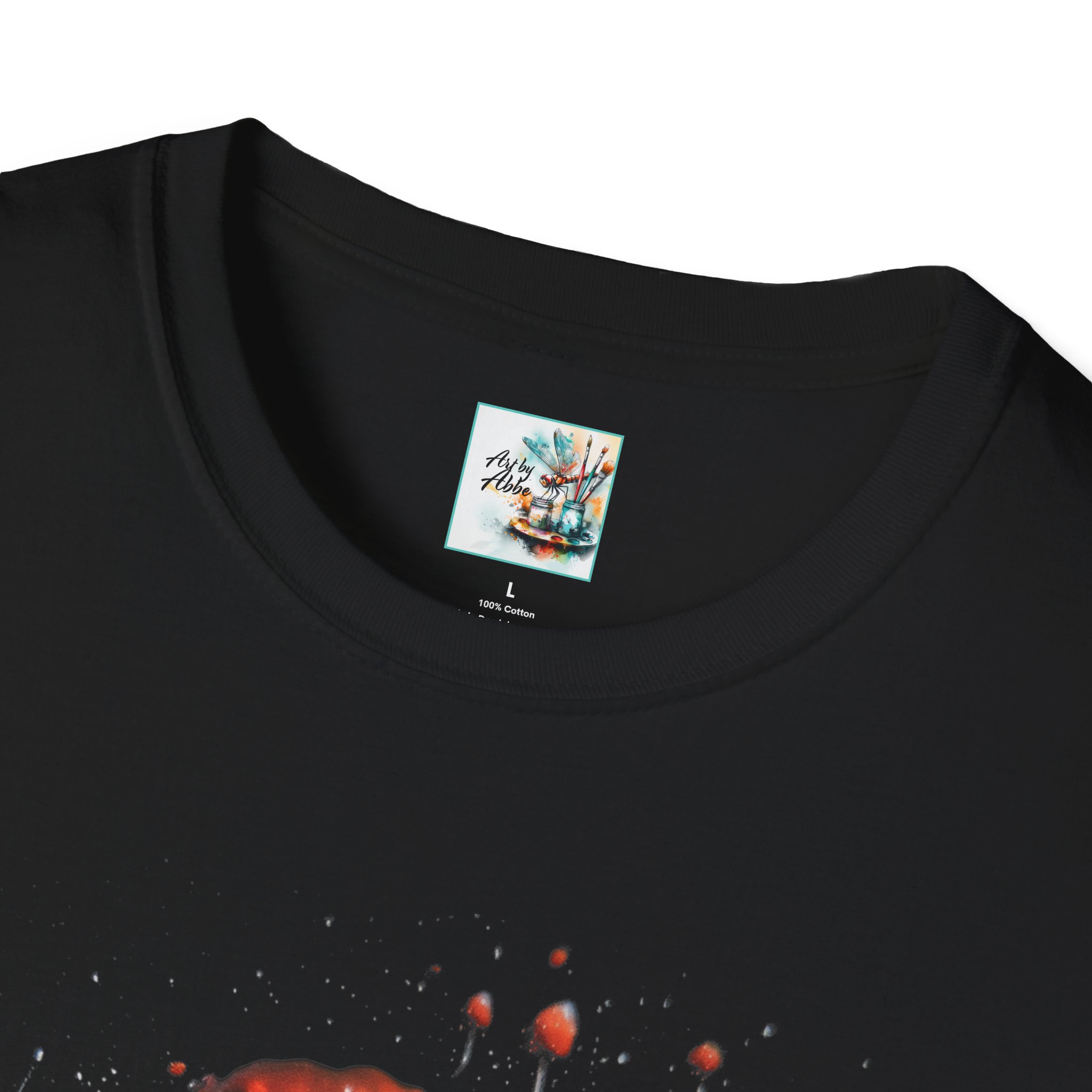 Mushroom and Skull Reverie - Unisex Softstyle T-Shirt - Image 3