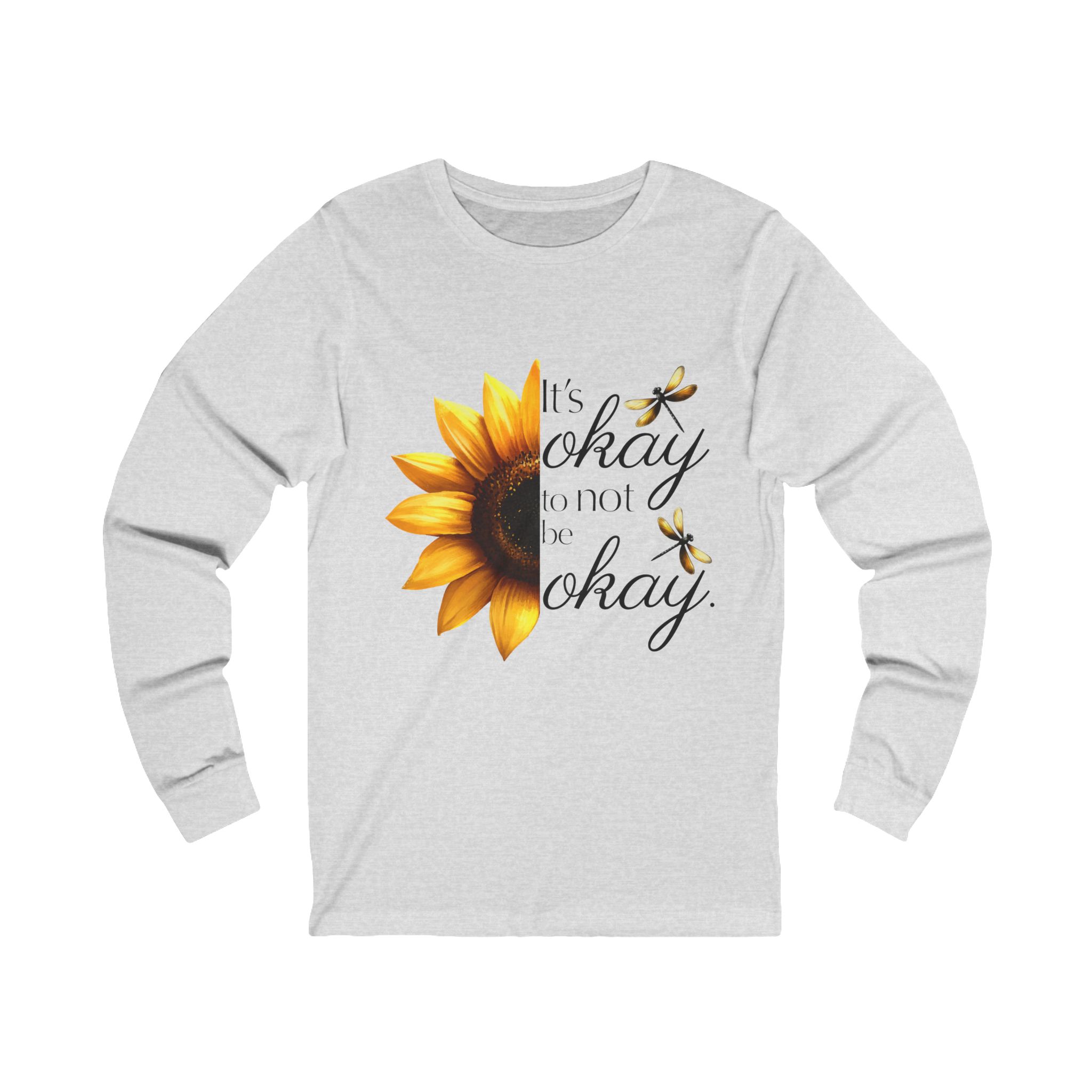 It's Okay to Not Be Okay Sunflower - Unisex Jersey Long Sleeve Tee - Image 3