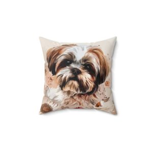 Shih Tzu All Day: Floral Frenzy Throw Pillow