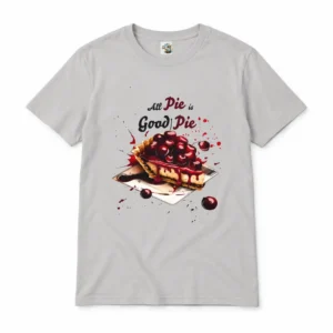 All Pie Is Good Pie tee in Ice Grey - illustrative flat-lay mockup