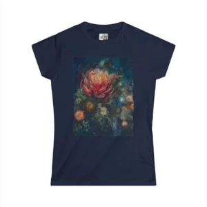 Serene Bouquet Softstyle Tee in Navy - supplier mockup