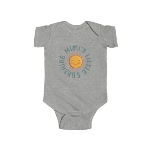 Mimi's Little Sunshine Baby Onesie in Heather - supplier mockup