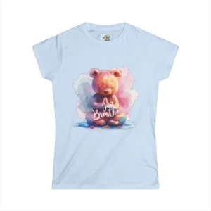 Meditation Bear - Softstyle Tee in Light Blue - supplier mockup