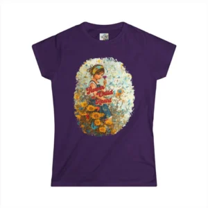 Flower Child at Heart Softstyle Tee in Purple - supplier mockup